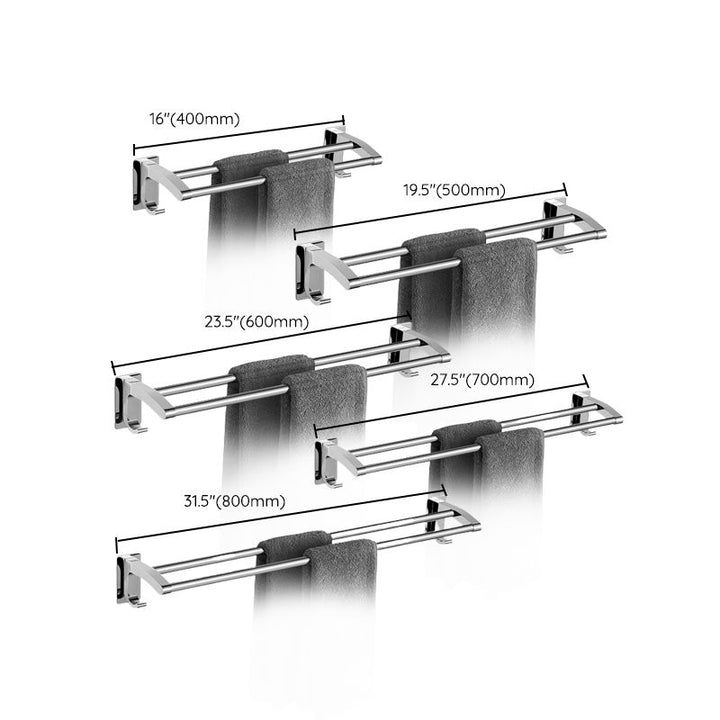 Lisslune | Polished Chrome Bathroom Accessory Set Modern Bathroom Shelf Stainless Steel