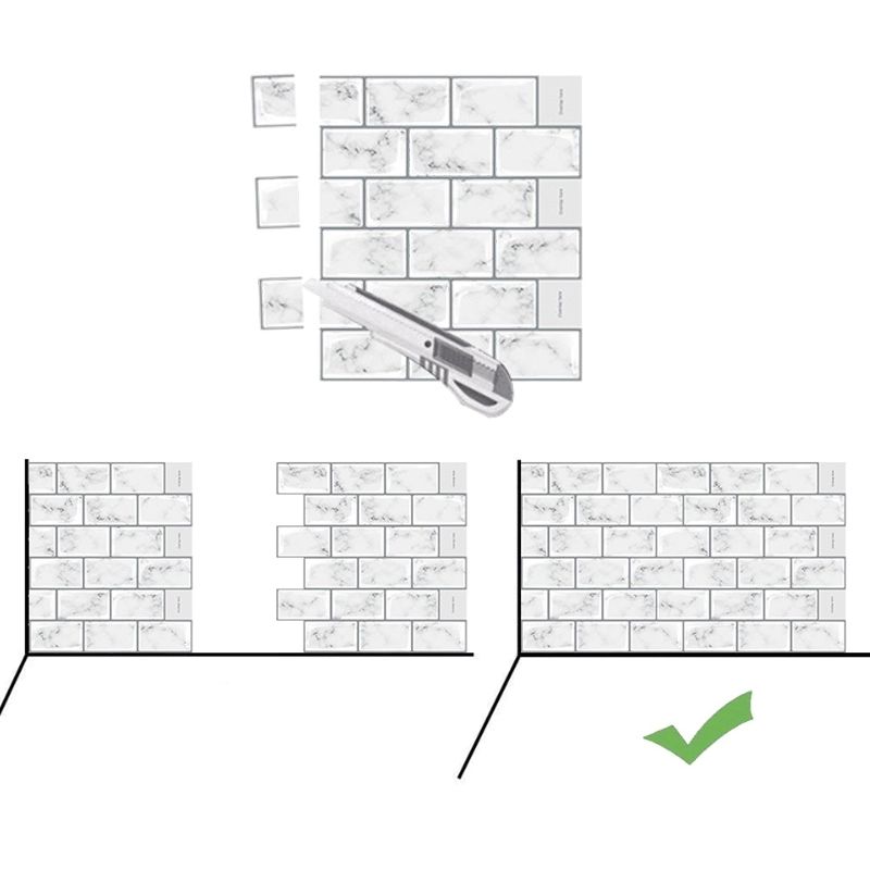 Lisslune | Simple Peel & Stick Tile Scratch-Resistant Plastic Peel and Stick Subway Tile for Shower