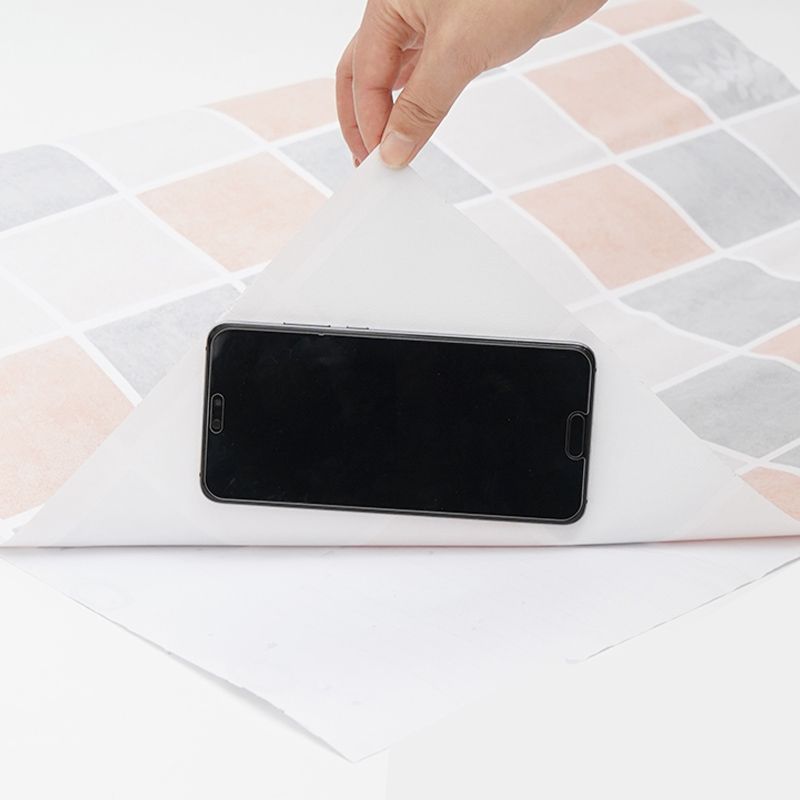 Lisslune | Grid Mosaic Peel & Stick Tiles Scratch-resistant Wallpaper for Bathroom Back Wall