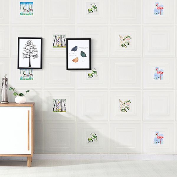 Lisslune | Modern Wall Panel Cartoon Print Peel and Stick Waterproof Wall Panel
