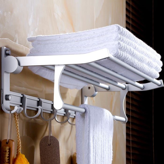 Lisslune | Silver Contemporary Bathroom Hardware Set Stainless Steel Aluminum Bathroom Set