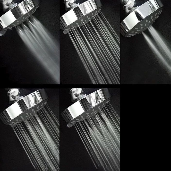 Lisslune | Modern Standard 5 Settings Shower Head Round Metal Adjustable Spray Pattern Shower Head
