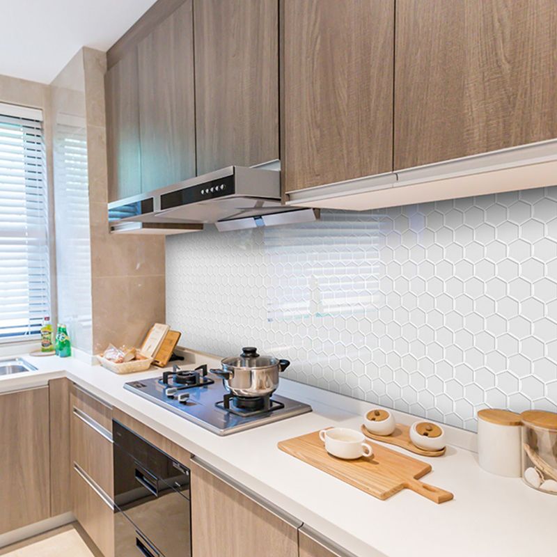 Lisslune | Peel-and-Stick Tiles Hexagonal Waterproof PVC Peel & Stick Mosaic Tile for Shower
