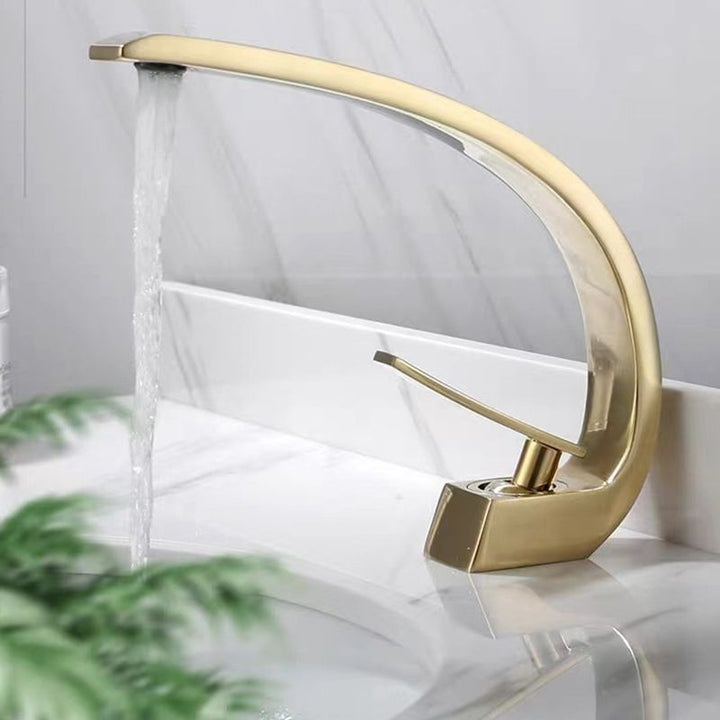 Lisslune | 17 cm High Sink Faucet Luxury 1 Hole Sink Faucet Cubic Bathroom Faucet