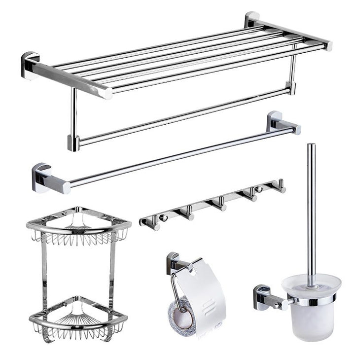 Lisslune | Modern Bathroom Accessory Set Stainless Steel Bathroom Rack Towel Holder Bathroom Accessory Set