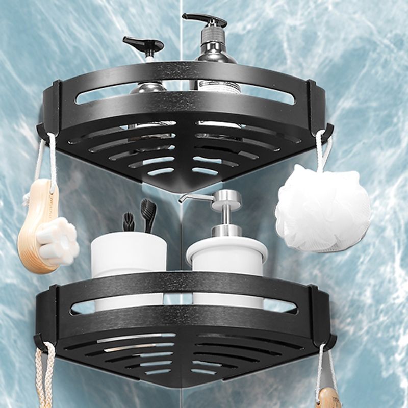 Lisslune | Black/Silver Bath Set Modern 1/2/3-Piece Anti-Rust Bath Rack