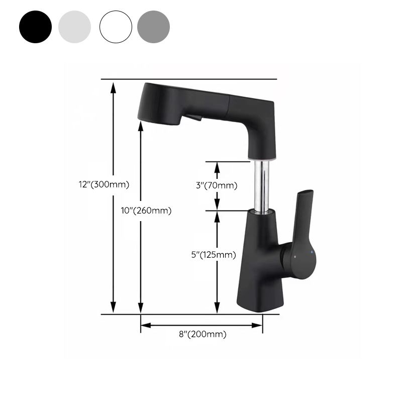 Lisslune | Centered Sink Faucet Contemporary Pull-Out Faucet with Single Handle Operation