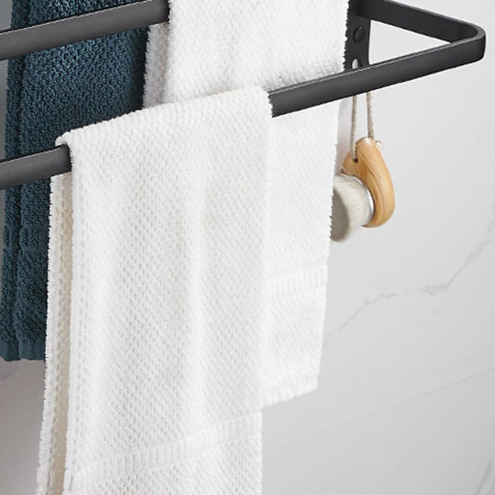 Lisslune | Modern black aluminum bathroom furniture set towel bar bathroom fittings