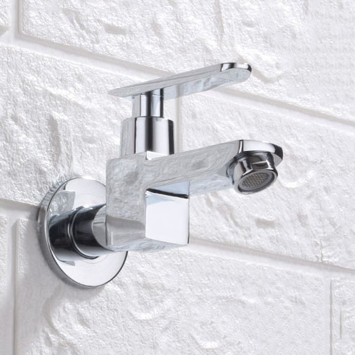 Lisslune | Contemporary Wall Mounted Bathroom Faucet Lever Handles Solid Brass Faucet