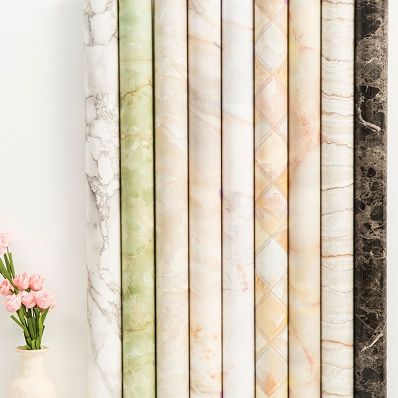 Lisslune | Contemporary waterproof single tile marble print peel and stick bathroom backsplash tile