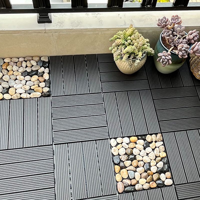 Lisslune | 12" X 12" Deck/Patio floor tiles 4-Slat Square for outdoor patio tiles