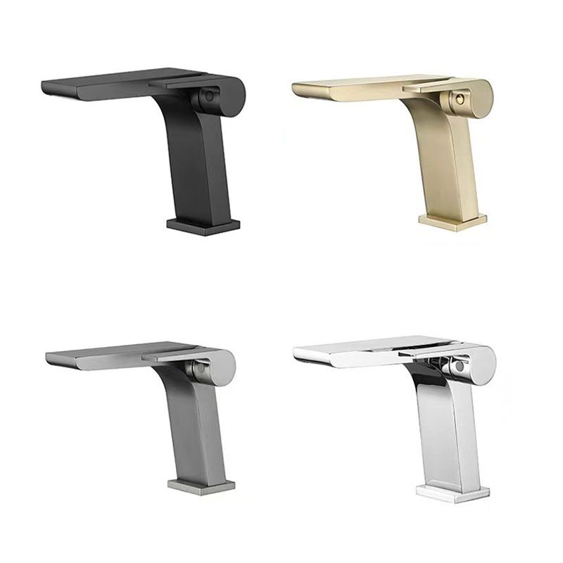 Lisslune | Modern Faucet Brass Lever Waterfall Spout Sink Faucet