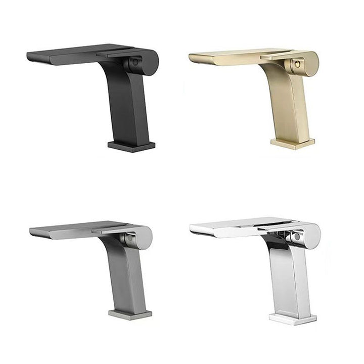 Lisslune | Modern Faucet Brass Lever Waterfall Spout Sink Faucet