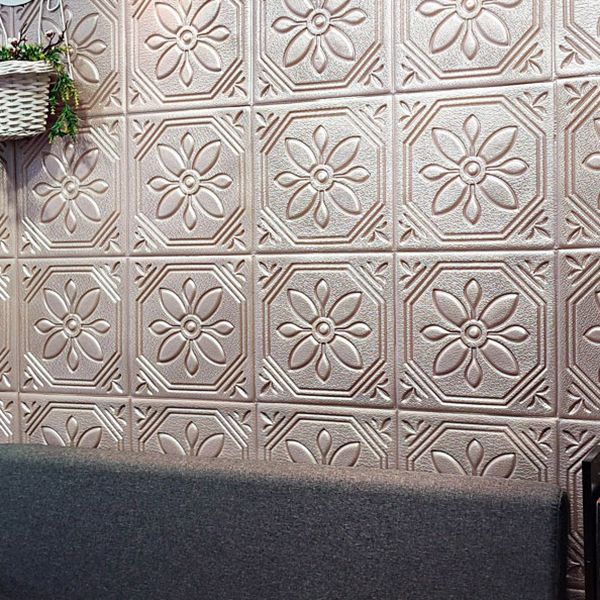 Lisslune | Modern Wall Panel Floral 3D Print Peel and Stick Waterproof Wall Panels