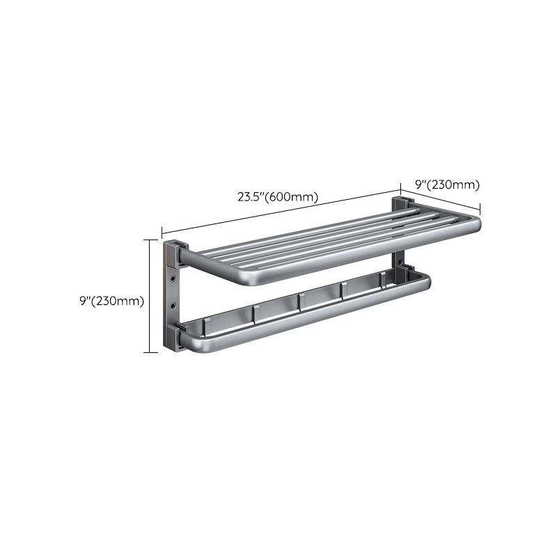 Lisslune | Modern Bathroom Accessory Hardware Set Gray Towel Bar Bathroom Shelf Bathroom Hardware Set