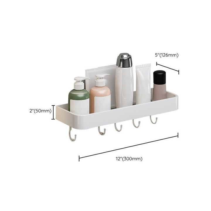 Lisslune | Contemporary Bathroom Accessory Set Metal Bathroom Shelf in White