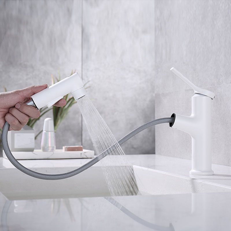 Lisslune | Contemporary Single Handle Faucet Retractable Sink Faucet with Lever Handle