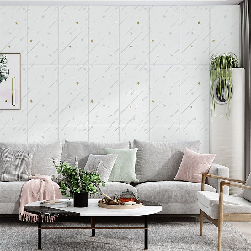Lisslune | Contemporary Wall Ceiling Cartoon Print Peel and Stick Waterproof Wall Panel