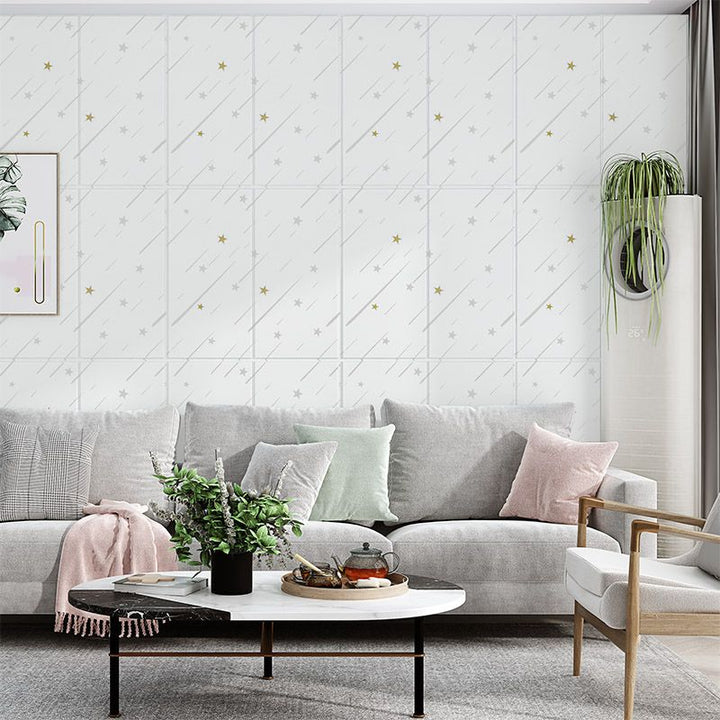 Lisslune | Contemporary Wall Ceiling Cartoon Print Peel and Stick Waterproof Wall Panel