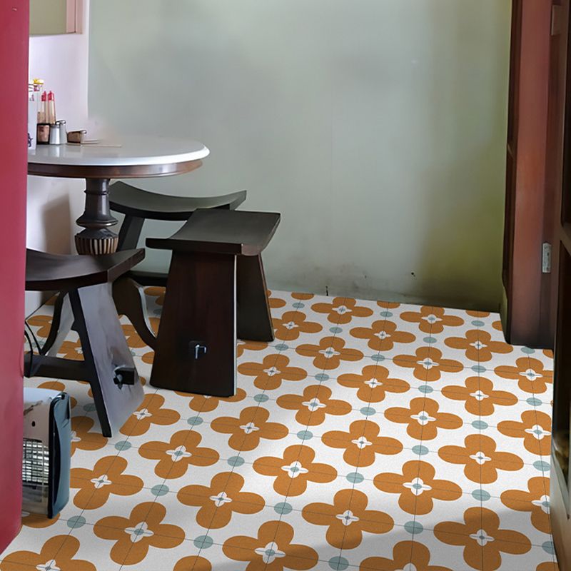 Lisslune | Square Inner Layer Vinyl Flooring Floral Pattern Peel and Stick Waterproof Vinyl Flooring
