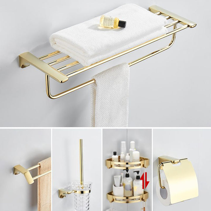 Lisslune | Modern Bathroom Accessory Mounting Kit Gold Bathroom Hardware