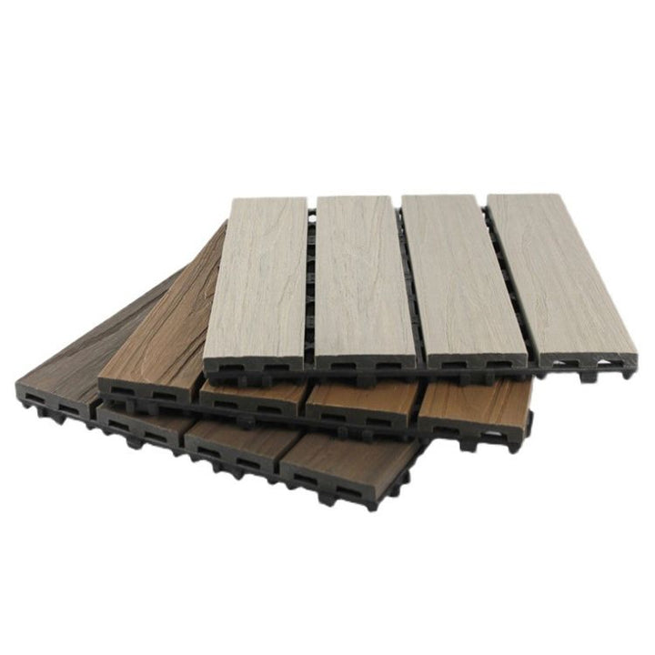 Lisslune | Deck Plank drilled hardwood tiles exterior flooring