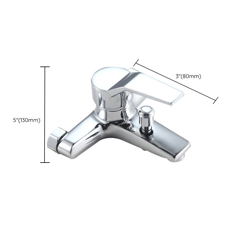 Lisslune | Modern Silver Faucet Copper with 1-Handle 2-Hole Bathroom Faucet