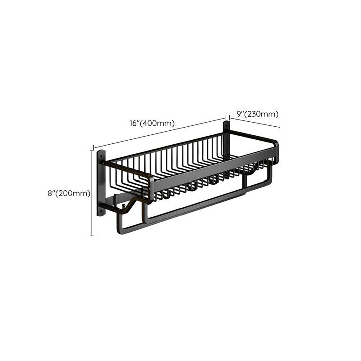 Lisslune | Matt Black 2-piece modern bathroom accessories as a single item or as a set with bath shelf