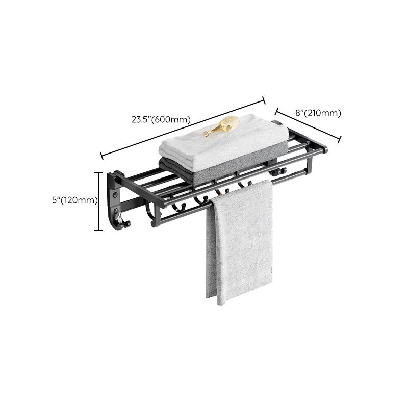 Lisslune | Modern Aluminum Bathroom Accessory Set Matte Black Bathroom Shelf/Towel Holder/Paper Holder