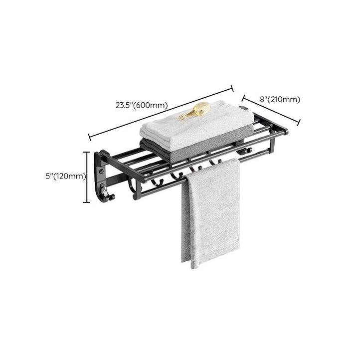 Lisslune | Modern Aluminum Bathroom Accessory Set Matte Black Bathroom Shelf/Towel Holder/Paper Holder