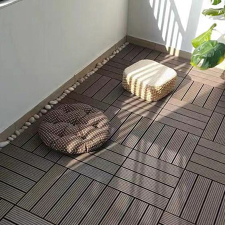 Lisslune | Waterproof Decking Board Strips Composite Square Outdoor Decking Tile Terrace