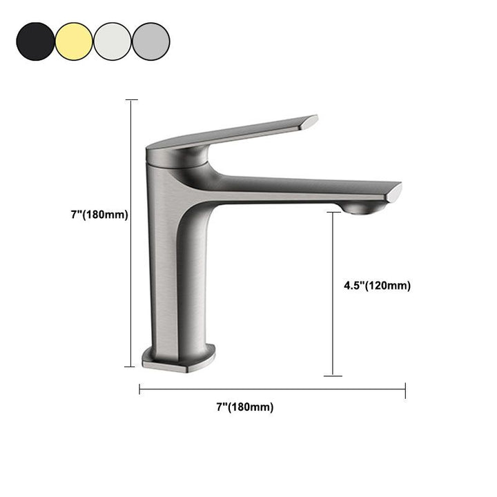 Lisslune | Modern Container Faucet Brass Lever Handles Low Arc Sink Bathroom Faucet