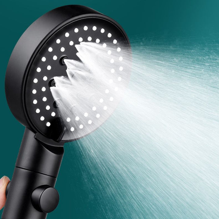 Lisslune | Round Spray Shower Head 6 Settings Adjustable Water Flow Handheld Shower Head