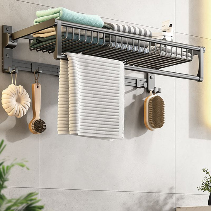 Lisslune | Gray bathroom accessories as a single item or as a set with towel holder/bathroom shelf/robe hooks