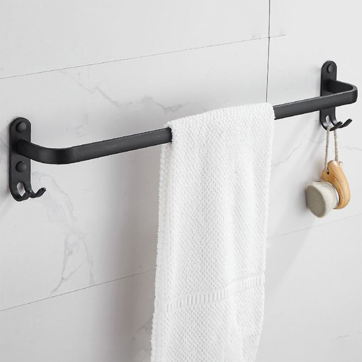 Lisslune | Modern black aluminum bathroom furniture set towel bar bathroom fittings