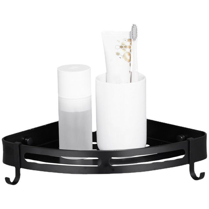 Lisslune | Modern Aluminum Bathroom Accessory Set Black/ Silver Bathroom Shelf