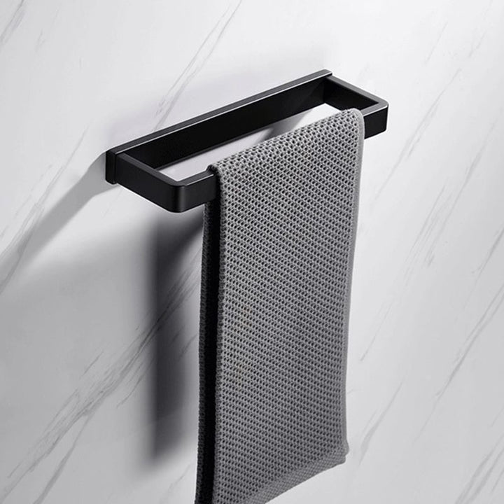 Lisslune | Matt Black 5-piece modern bathroom accessory as a single item or as a set with towel bar