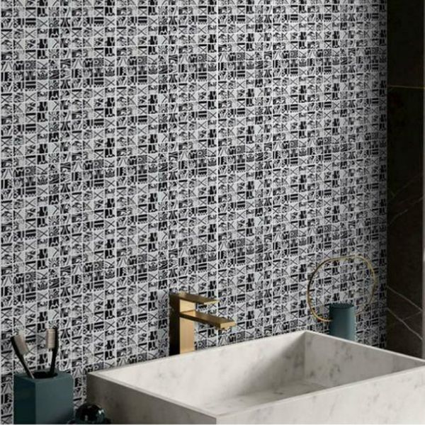 Lisslune | Mosaic Tile Wallpaper PVC Waterproof Peel and Stick Wall Tile with Square Shape
