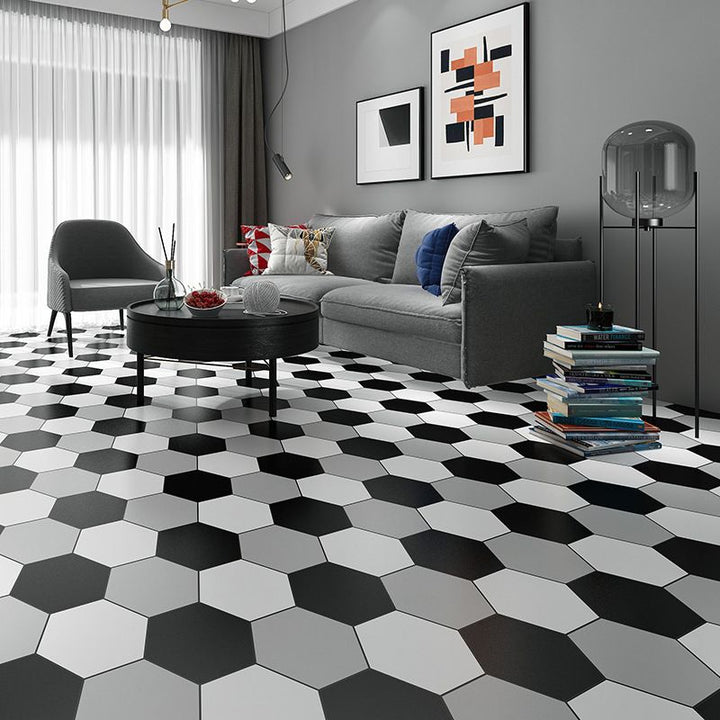 Lisslune | Bathroom Wall Floor Tile Waterproof Geometric Pattern Floor Wallpaper