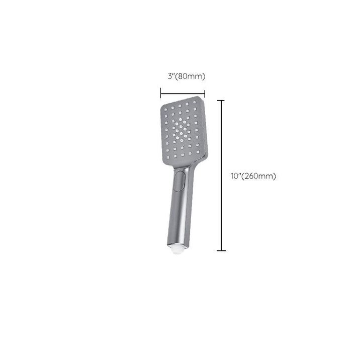 Lisslune | Rectangular Gray Showerhead Combo Standard Spray Pattern Showerhead