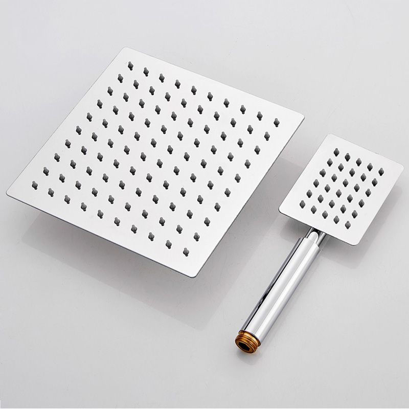 Lisslune | Square Metal Double Shower Heads Modern Shower with Shower Hose