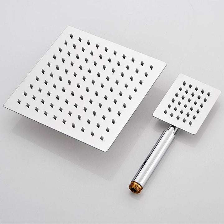 Lisslune | Square Metal Double Shower Heads Modern Shower with Shower Hose