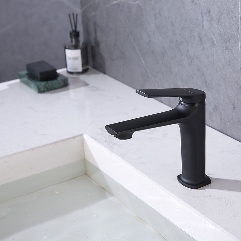 Lisslune | Modern faucet brass lever handles low arc sink bathroom faucet