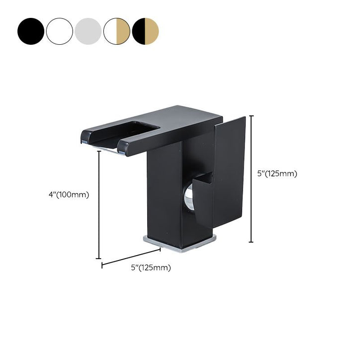 Lisslune | Contemporary Sink Faucet Solid Color Low Arc Bathroom Sink Faucet