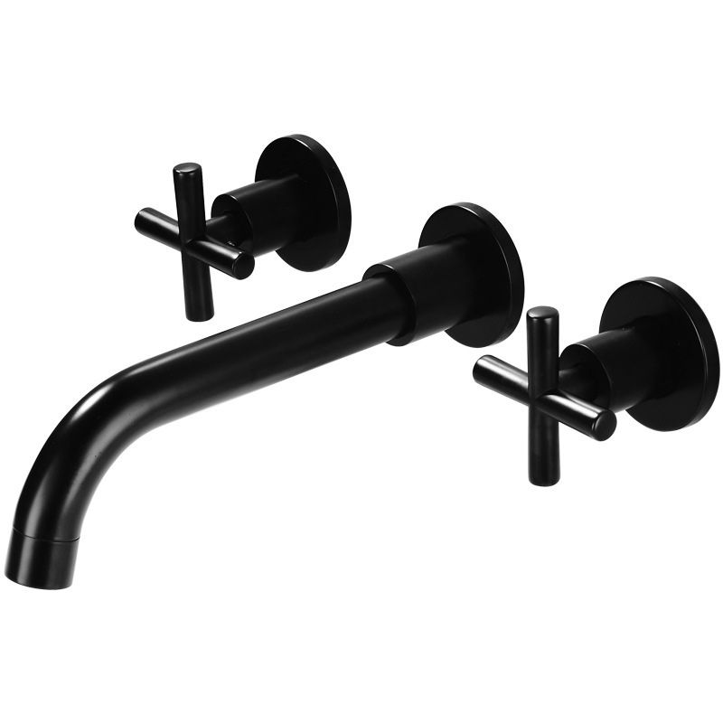 Lisslune | 3 holes faucet 2 cross handle wall-mounted faucet for the bathroom
