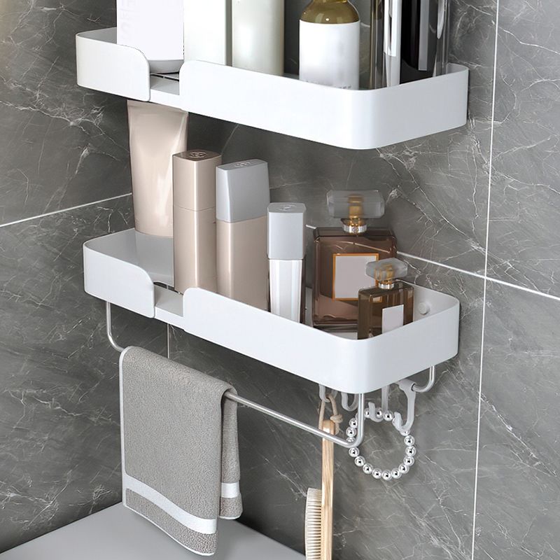 Lisslune | White Bathroom Set Modern 1/2/3 - Pieces Stainless Steel Bathroom Shelf