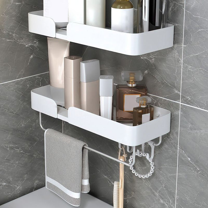 Lisslune | White Bathroom Set Modern 1/2/3 - Pieces Stainless Steel Bathroom Shelf
