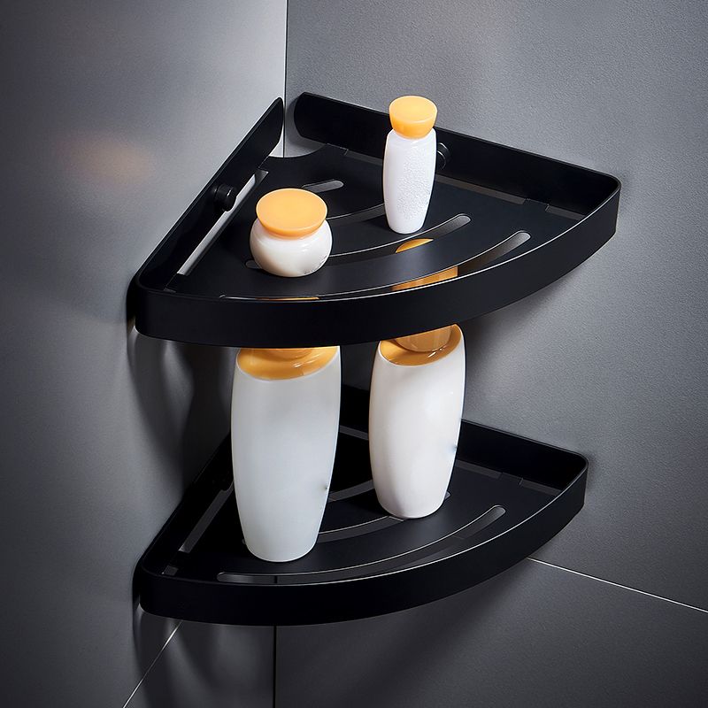 Lisslune | Silver/black Bathroom accessory set Modern 1/2/3 - Piece Bathroom shelf