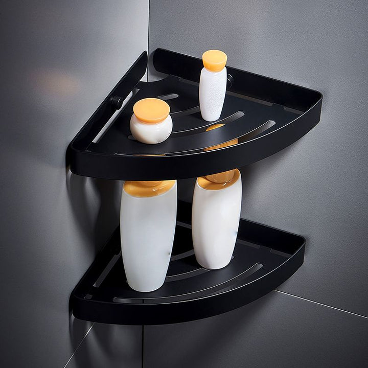 Lisslune | Silver/black Bathroom accessory set Modern 1/2/3 - Piece Bathroom shelf