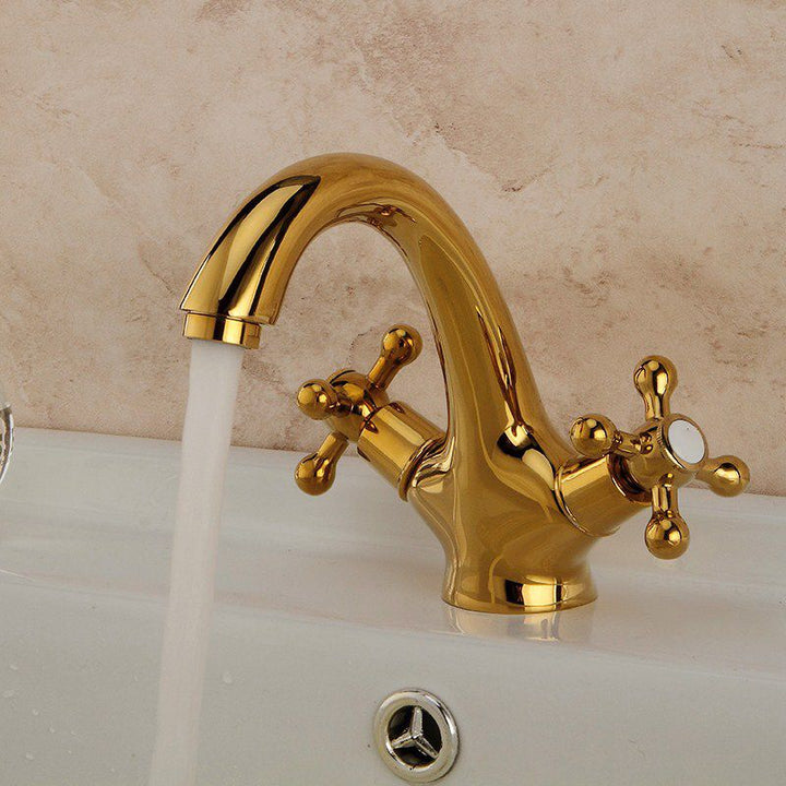 Lisslune | Industrial Widespread Bathroom 2 Faucet Cross Handles Sink Faucet